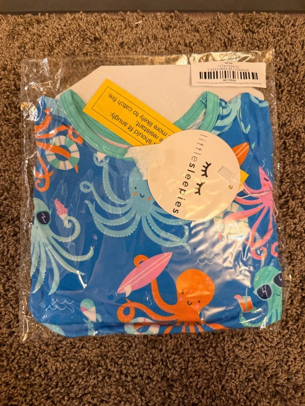 NWT Little Sleepies Two Piece Short Sleeves and Shorts Pajama Set - 18-24m